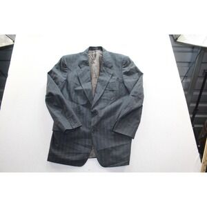 Vintage 80s Marciano Wool Pinstripe Suit Jacket Mens‎ 43 Gray 2 Button